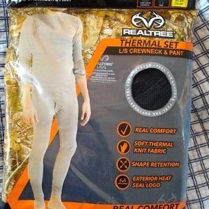 NEW REALTREE THERMAL SET BLACK LG PANTS & SHIRT